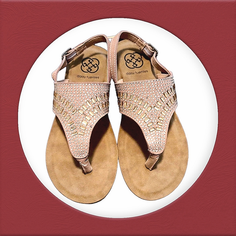Rose pink and gold sandals
